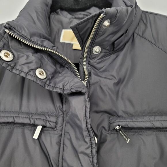 Michael Michael Kors Black Zipper & Snap Closure Long Puffer Jacket Size Medium - Picture 3 of 5